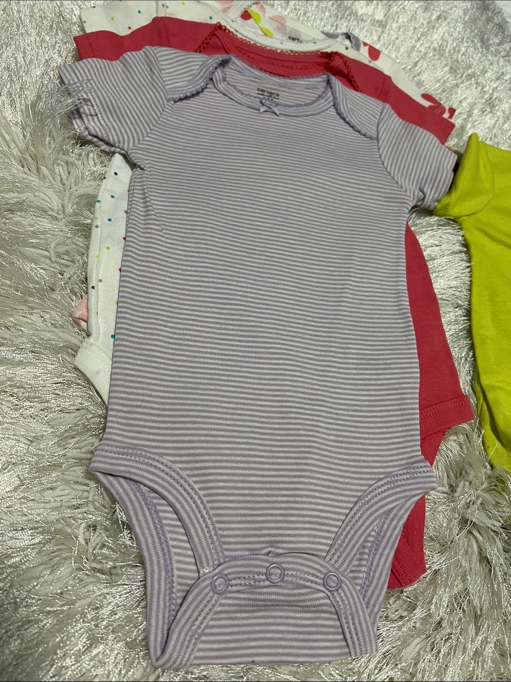 Carter's Little Layette Infant 5 Pack 100% Cotton Short Sleeve Bodysuits 9MO NWT - Picture 4 of 12